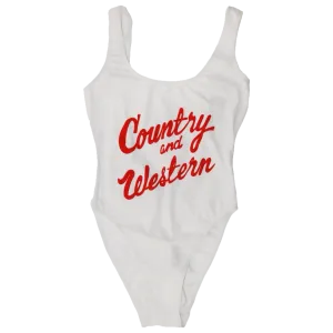 Country & Western White Bodysuit