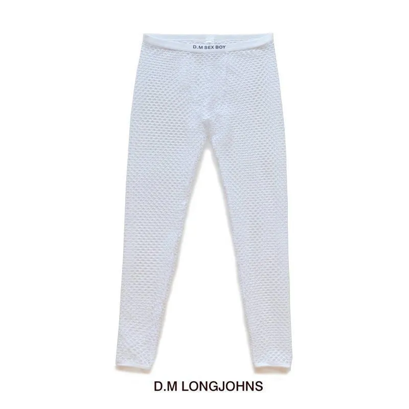 D.M mesh long johns breathable, trousers letter solid color
