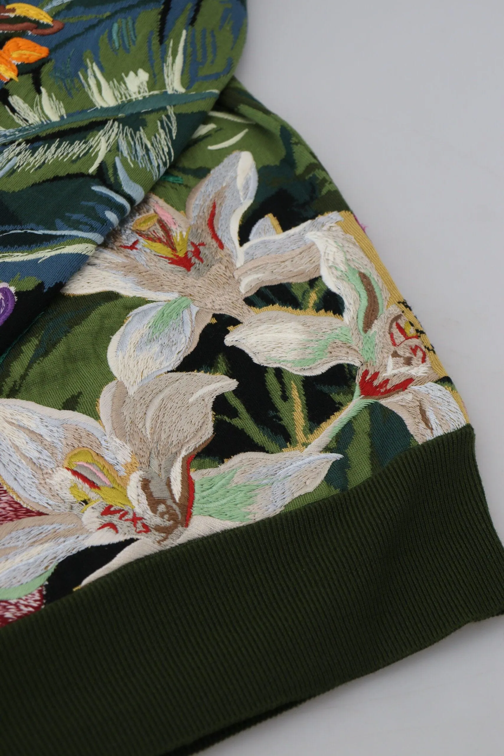 Dolce & Gabbana Multicolor Jungle Wool Pullover Logo Sweater