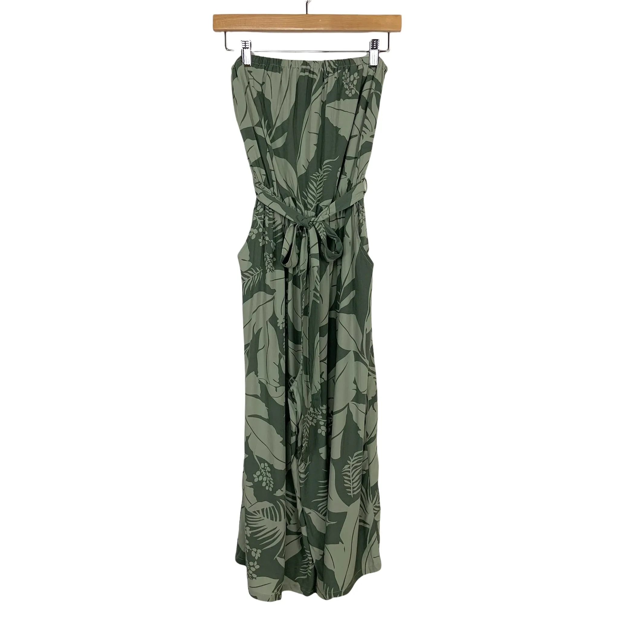 Dress Forum Olive Green Strapless Belted Jumpsuit NWT- Size S (sold out online)
