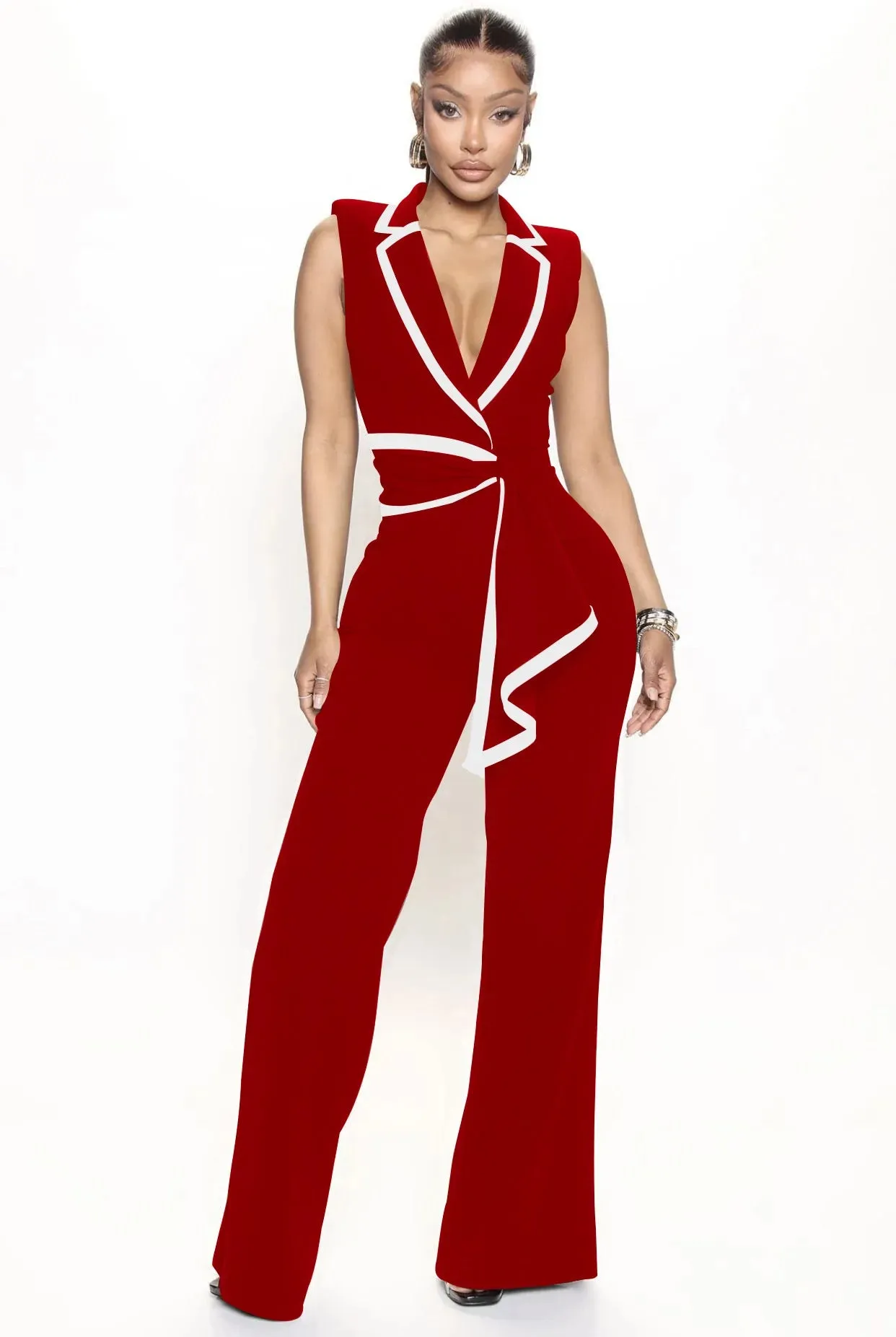 Dressy Casual Sleeveless Jumpsuit