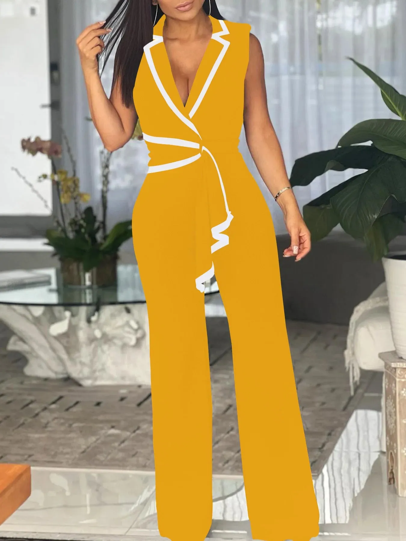 Dressy Casual Sleeveless Jumpsuit