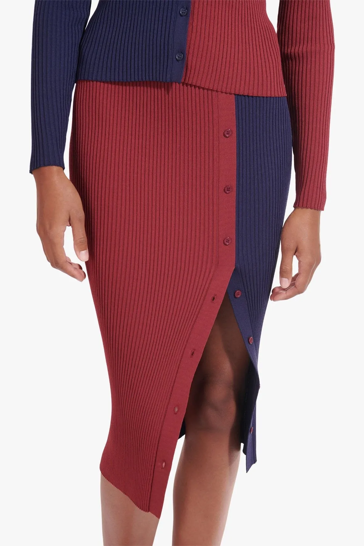 ELMS SKIRT | NAVY BORDEAUX