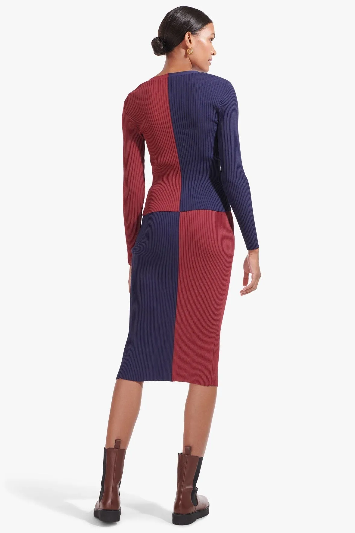 ELMS SKIRT | NAVY BORDEAUX