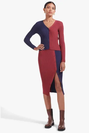 ELMS SKIRT | NAVY BORDEAUX
