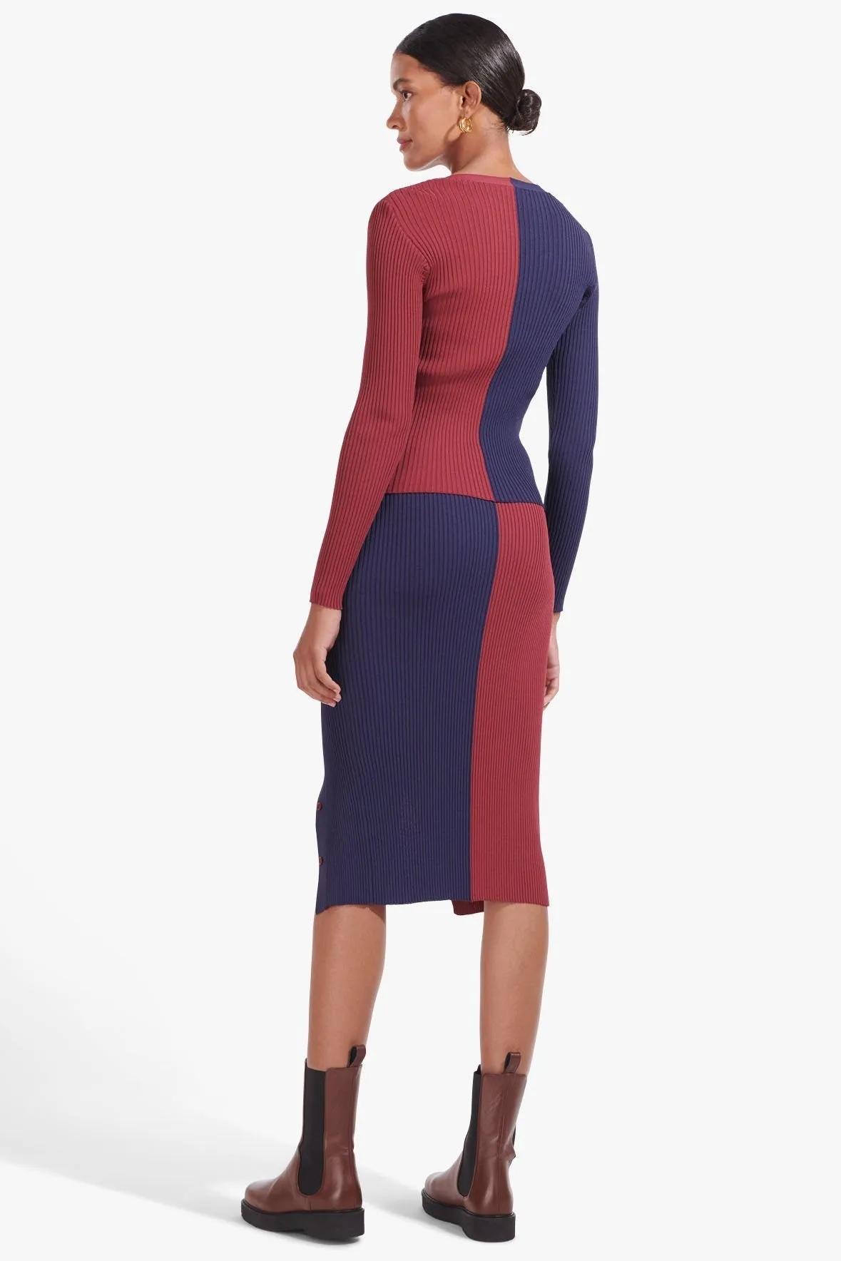ELMS SKIRT | NAVY BORDEAUX