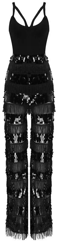 Embellished Fringed Jumpsuit