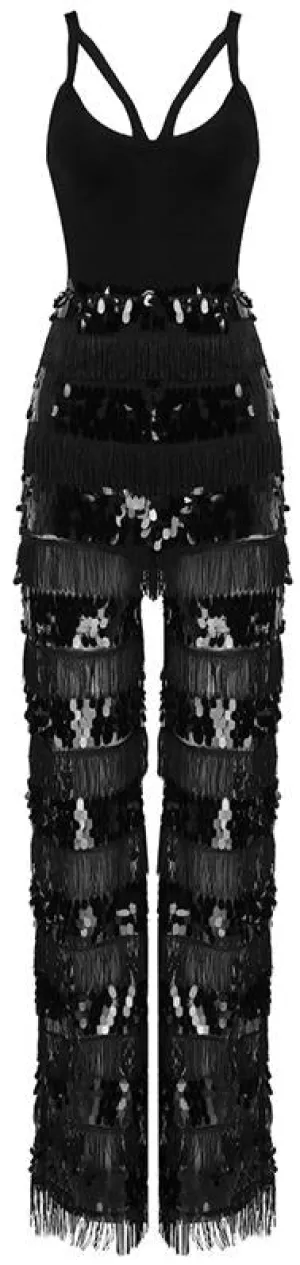 Embellished Fringed Jumpsuit