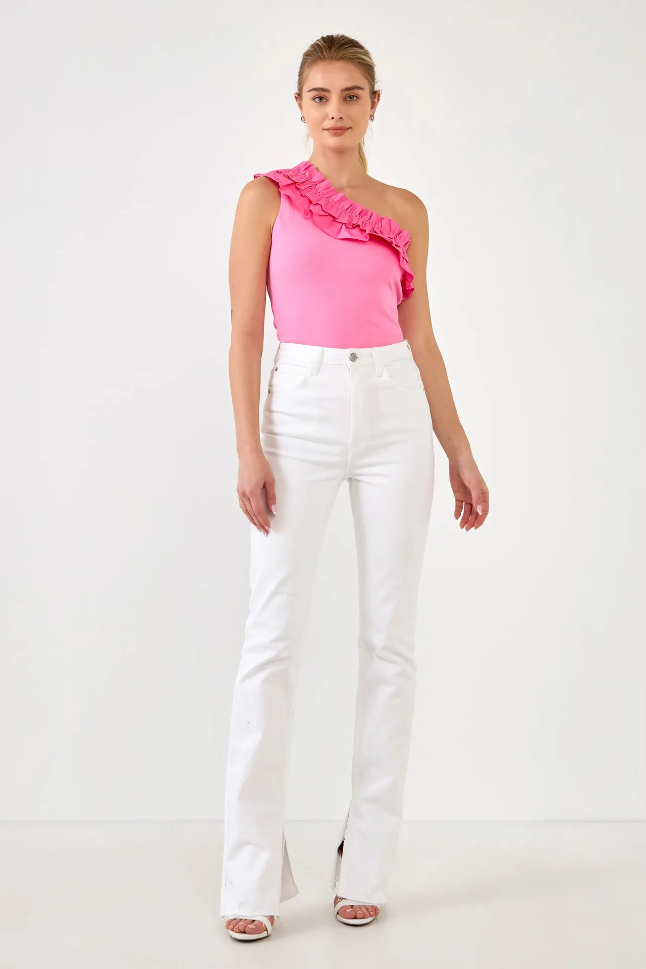 Endless Rose - Ruffled Asymmetrical Bodysuit