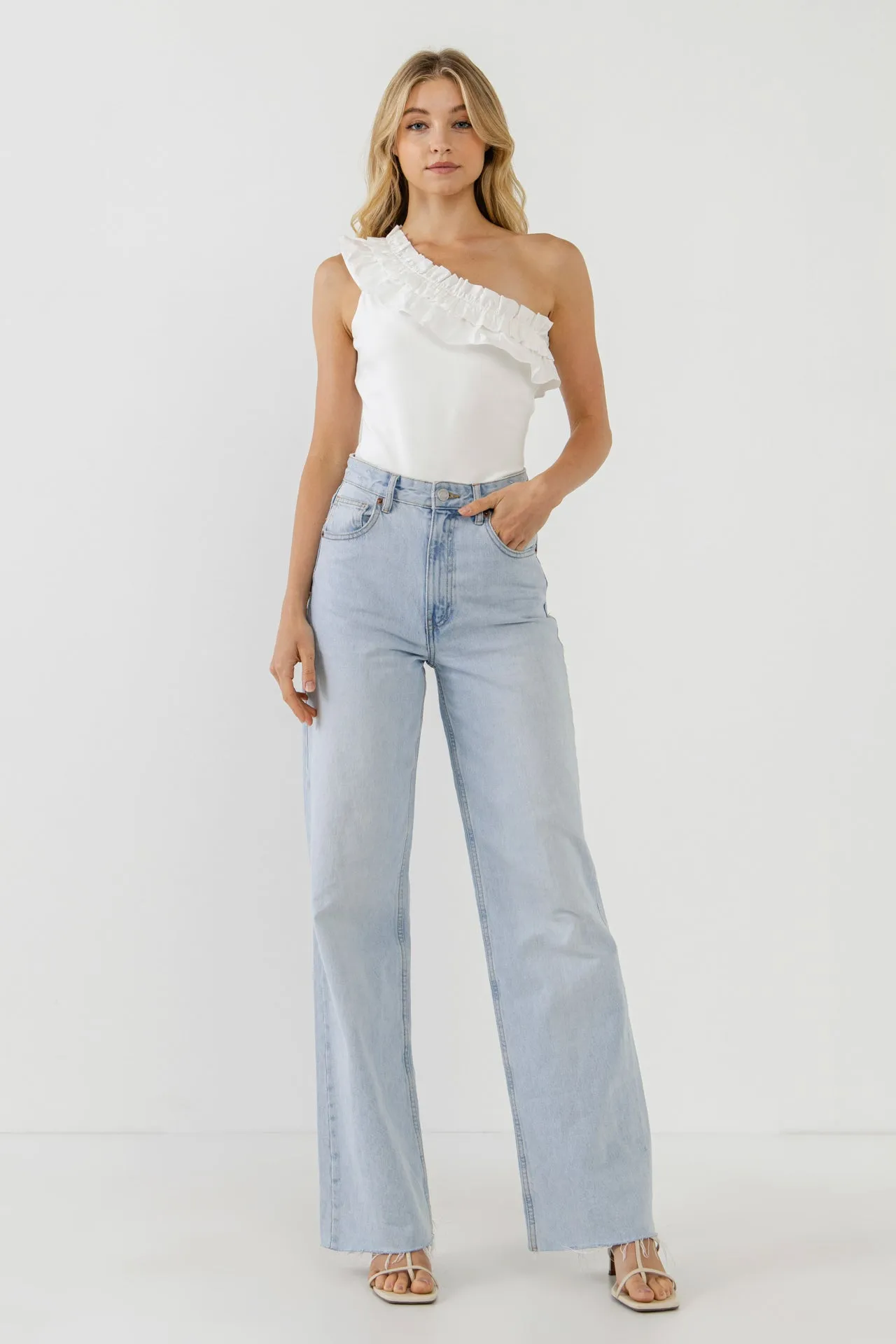Endless Rose - Ruffled Asymmetrical Bodysuit