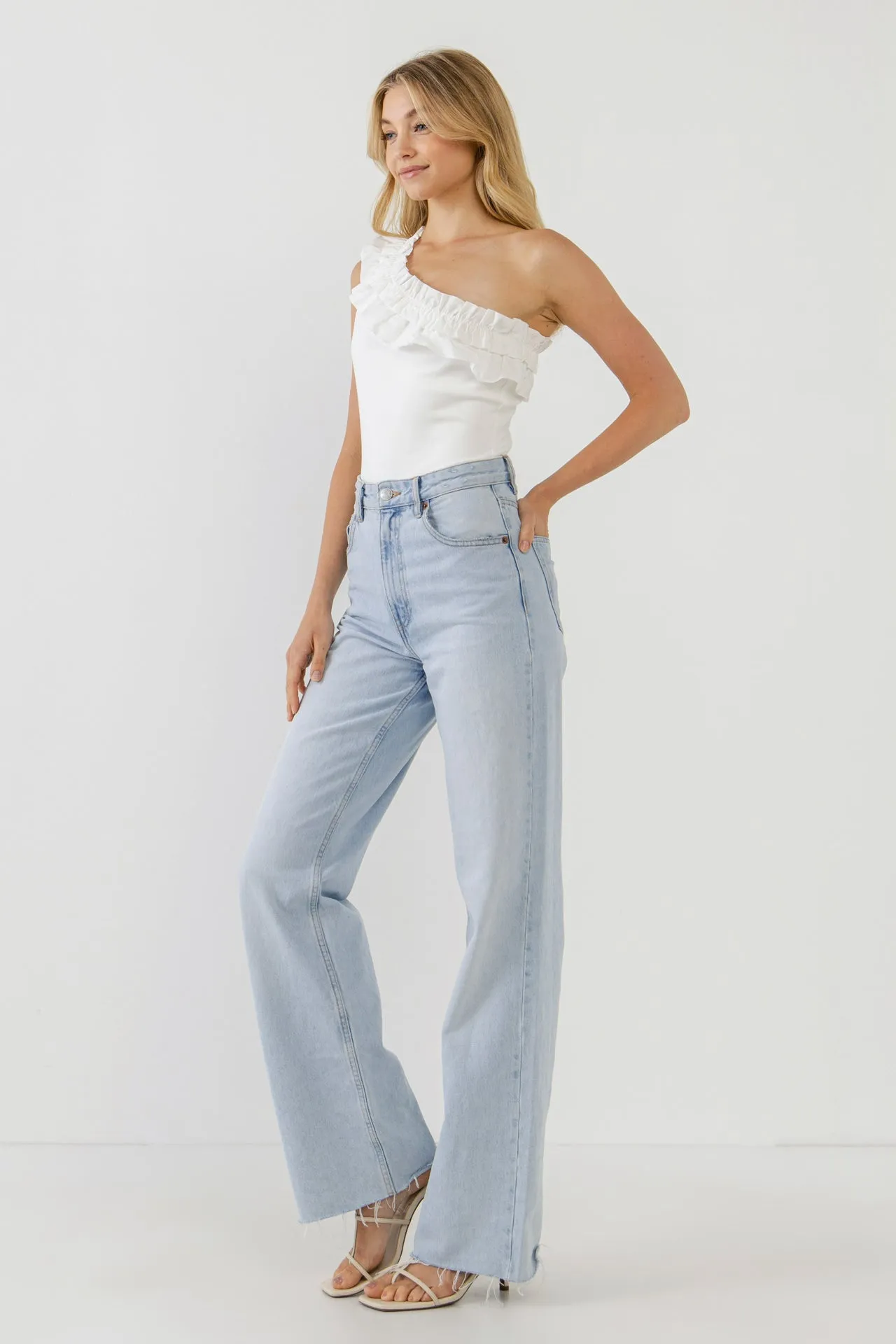 Endless Rose - Ruffled Asymmetrical Bodysuit