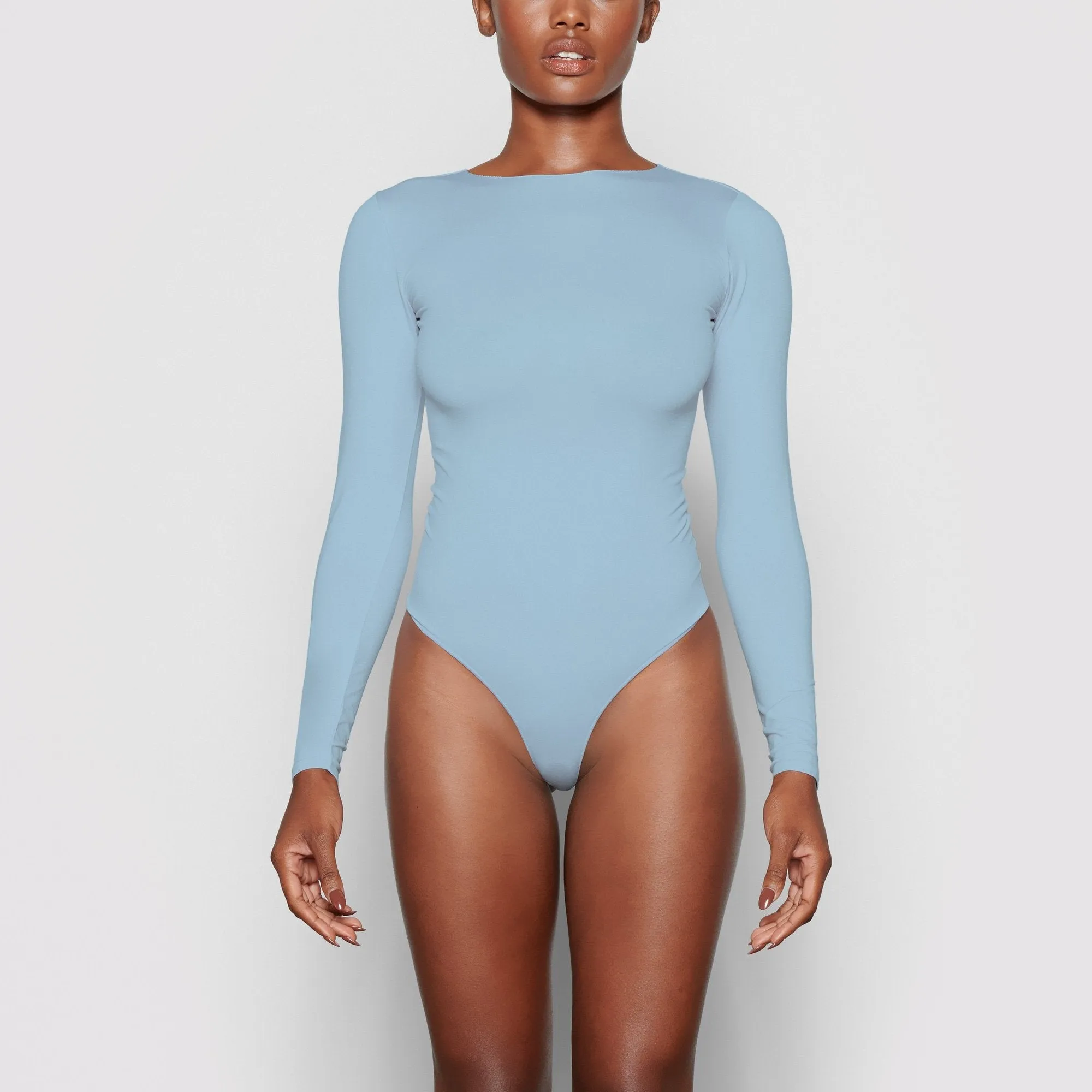 ESSENTIAL CREW NECK LONG SLEEVE BODYSUIT | ARCTIC