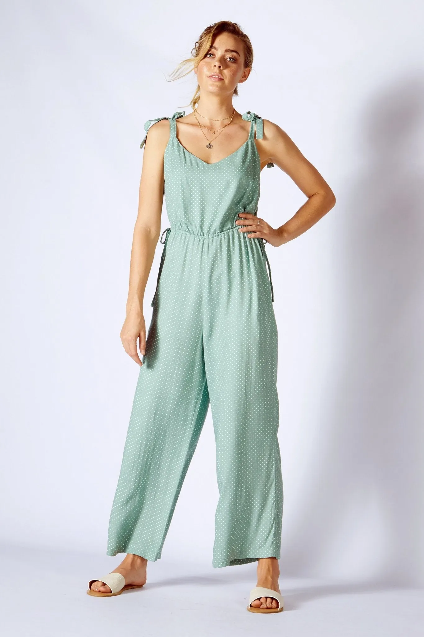 Fate   Becker Surrender Jumpsuit in Sage