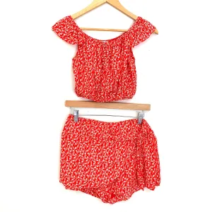 Favlux Red Floral Two Piece Skort Set- Size S