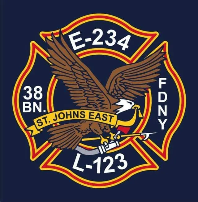 FDNY E-234 L-123 B-38 St. John's East Brooklyn Station Fire Tee