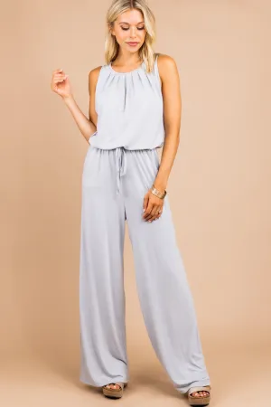 Feeling So Free Light Gray Jumpsuit
