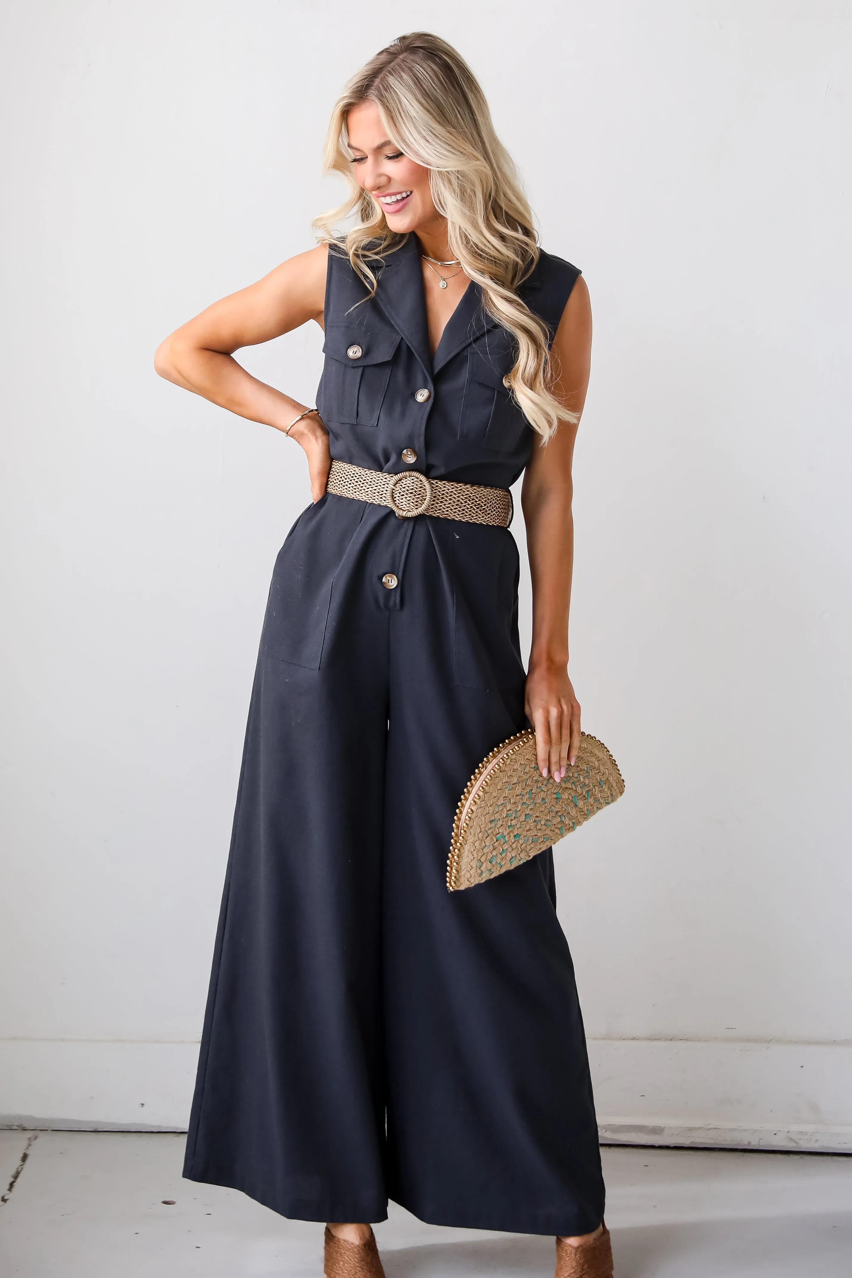 FINAL SALE - Posh Desires Navy Jumpsuit