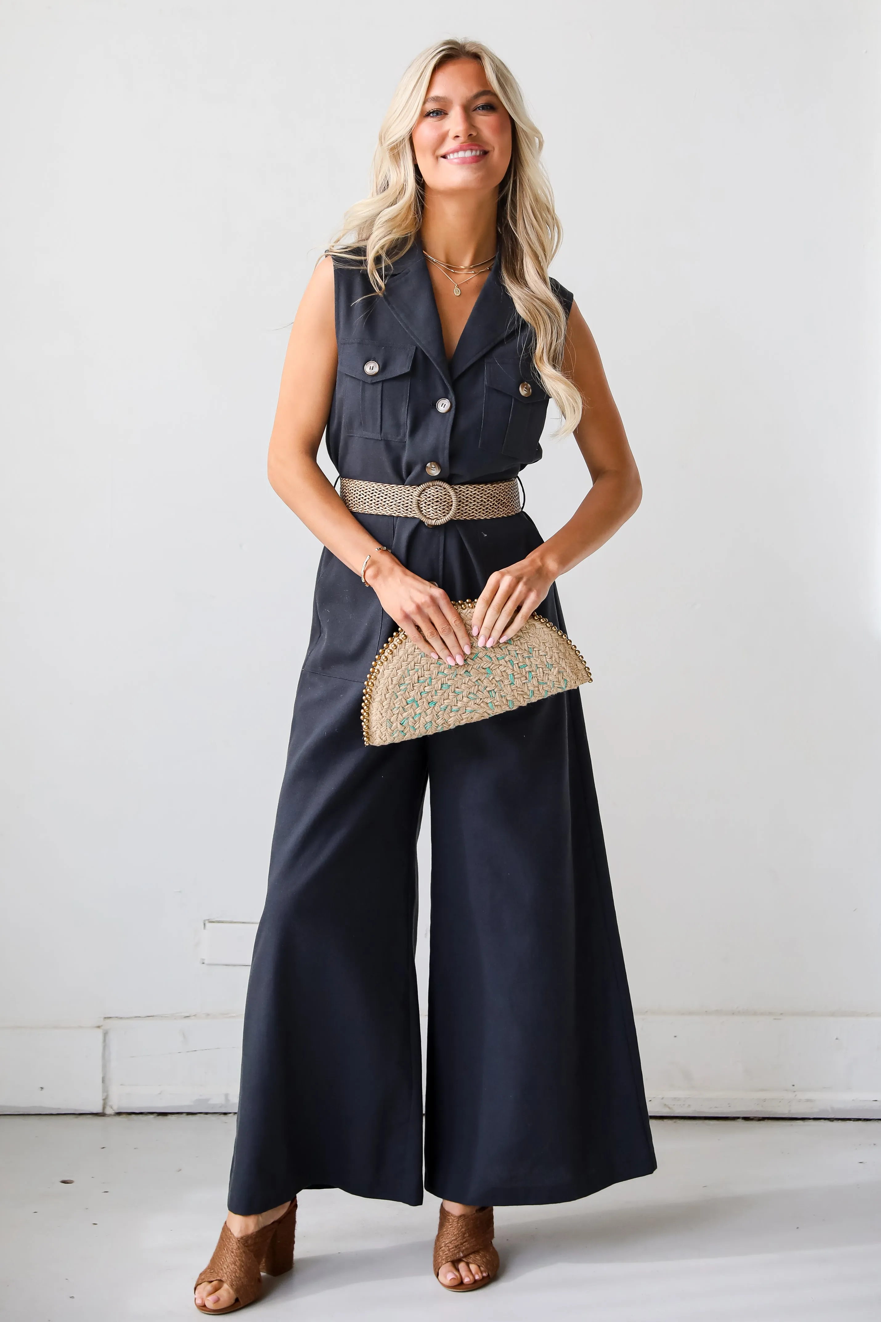 FINAL SALE - Posh Desires Navy Jumpsuit