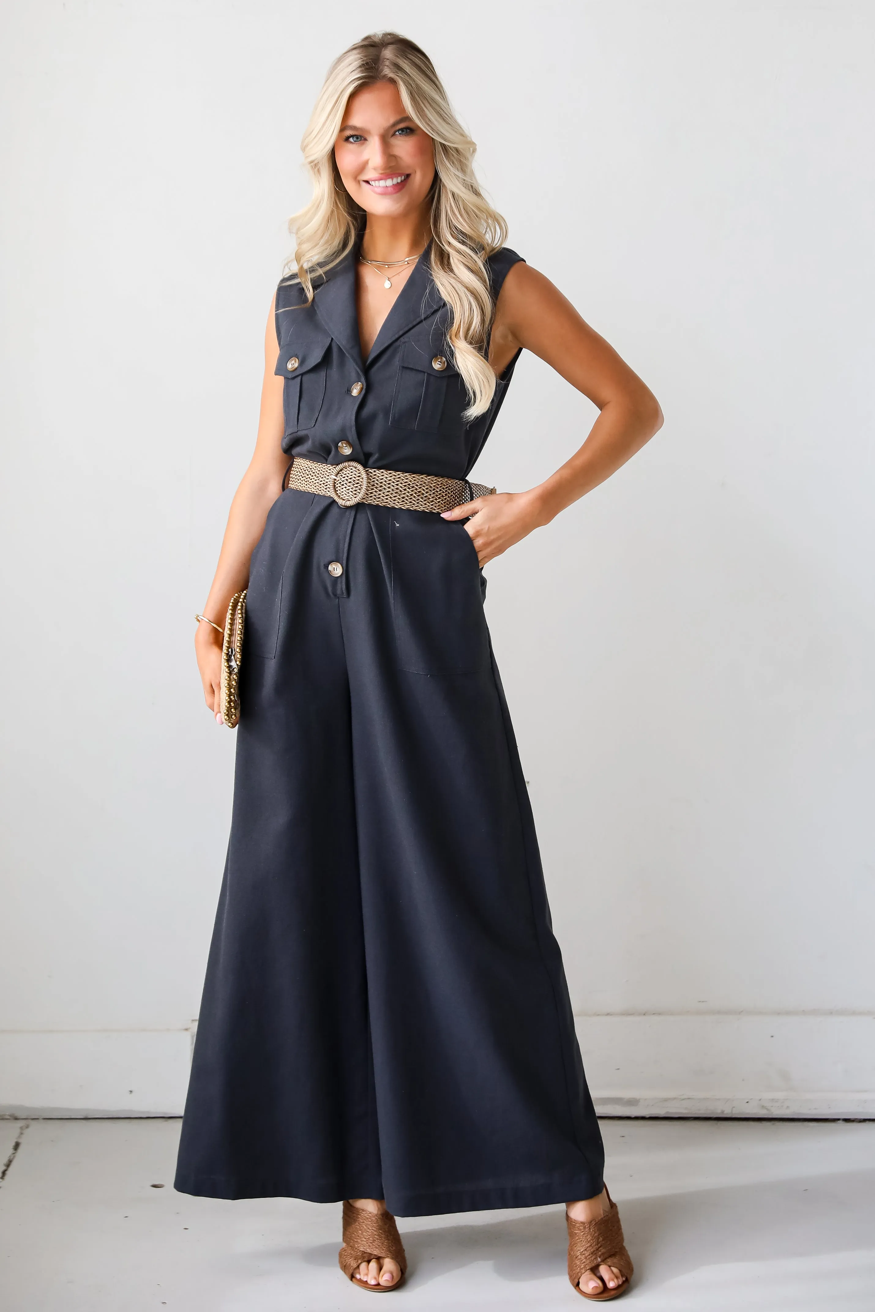 FINAL SALE - Posh Desires Navy Jumpsuit