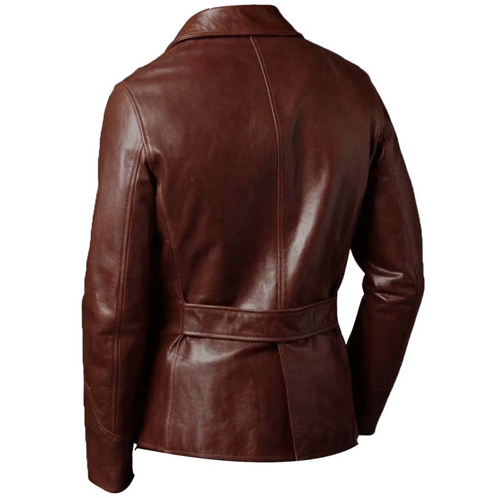 Flap Pocket Five Button Brown Blazer Coat Mens