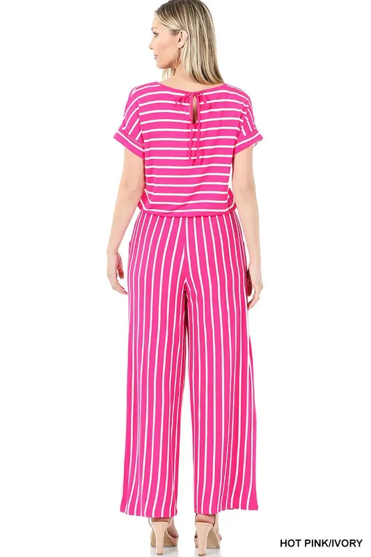 FS Clearance Striped Jumpsuit