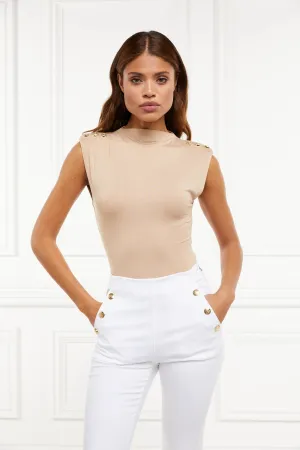 Holland Cooper Harper Bodysuit in Light Camel