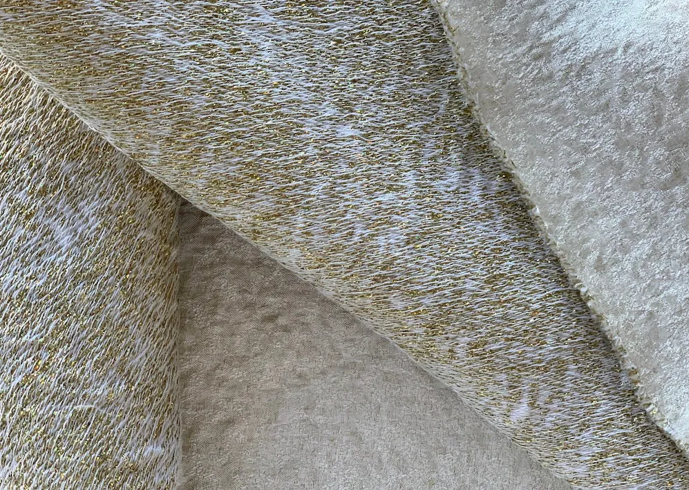 Holographic Golden Dreams Silk Blend Jaquard Brocade (Made in Italy)