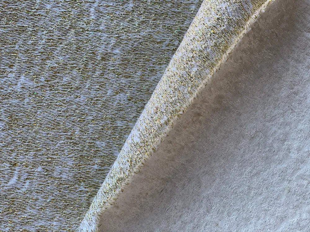 Holographic Golden Dreams Silk Blend Jaquard Brocade (Made in Italy)