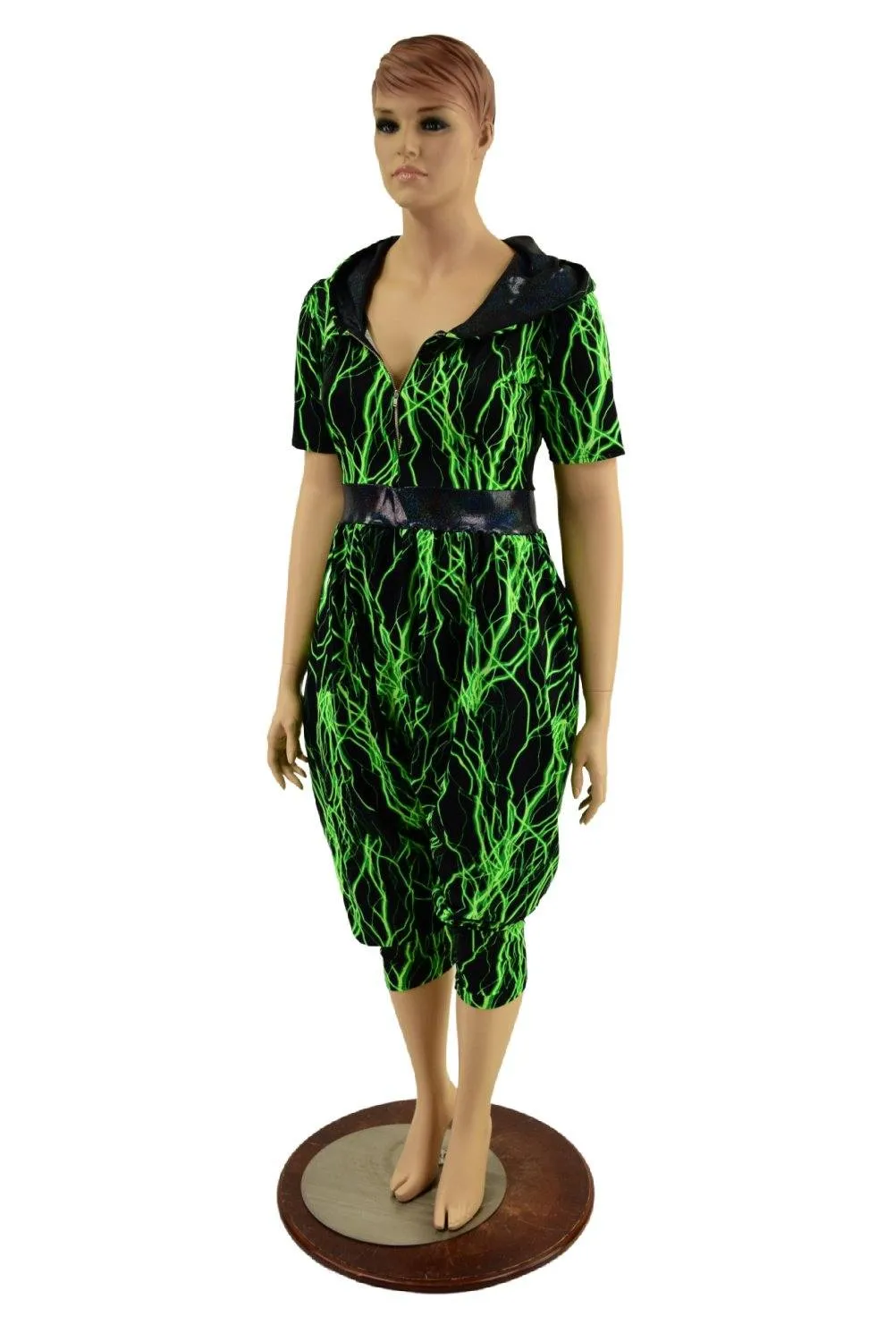 Hooded Drop Crotch Jumpsuit