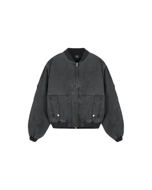 Inset Sleeve Bomber - Stained black