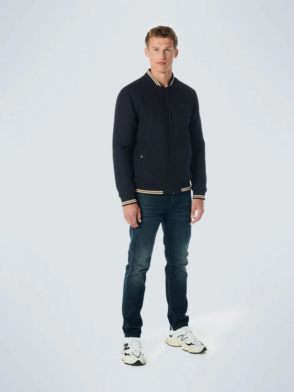 Jacket Bomber Fit With Wool 2 Coloured Twill | Dark Night