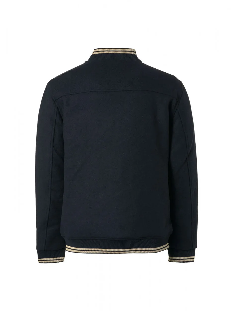 Jacket Bomber Fit With Wool 2 Coloured Twill | Dark Night