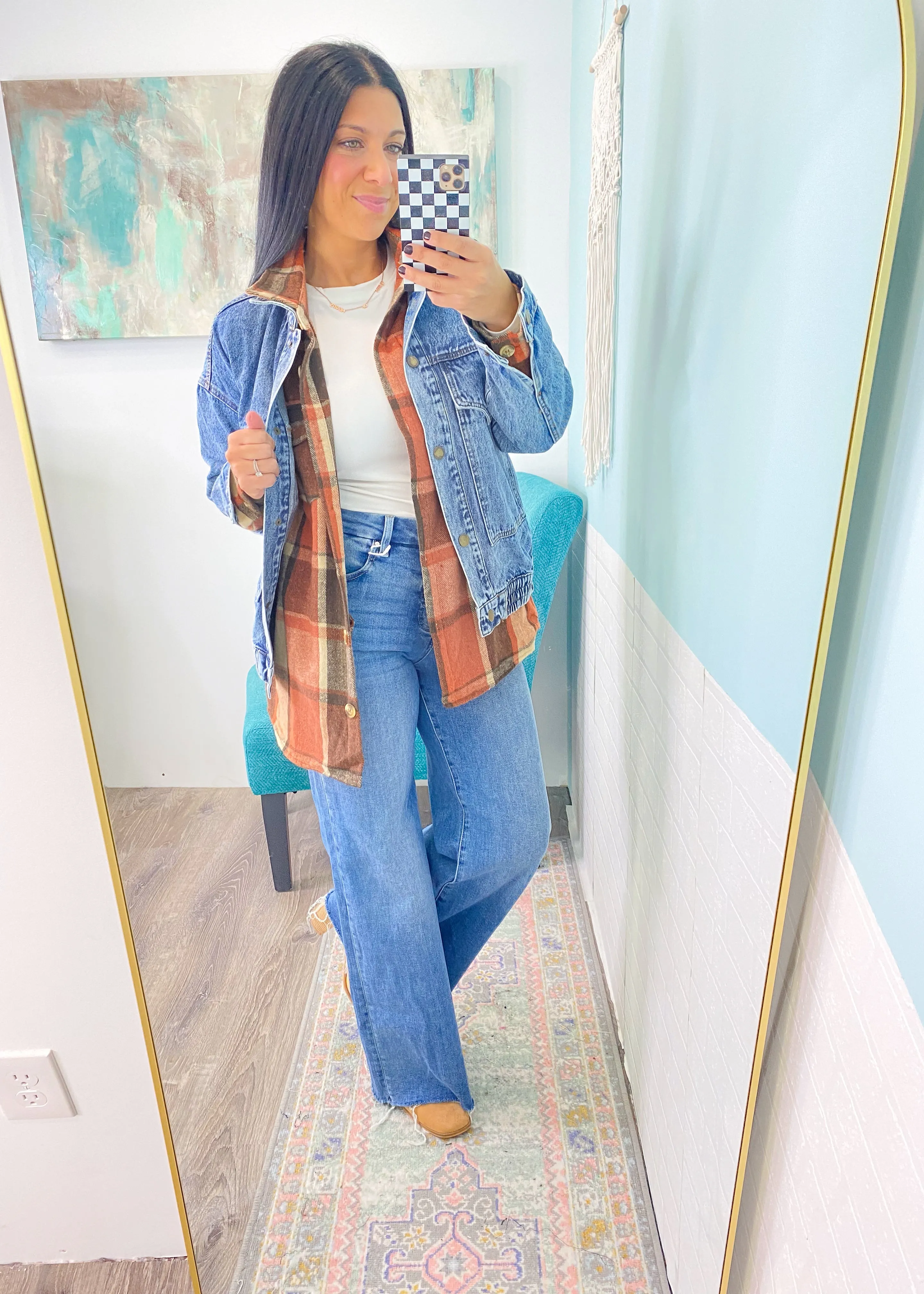 'Johnny' Medium Wash Bomber Style Jean Jacket