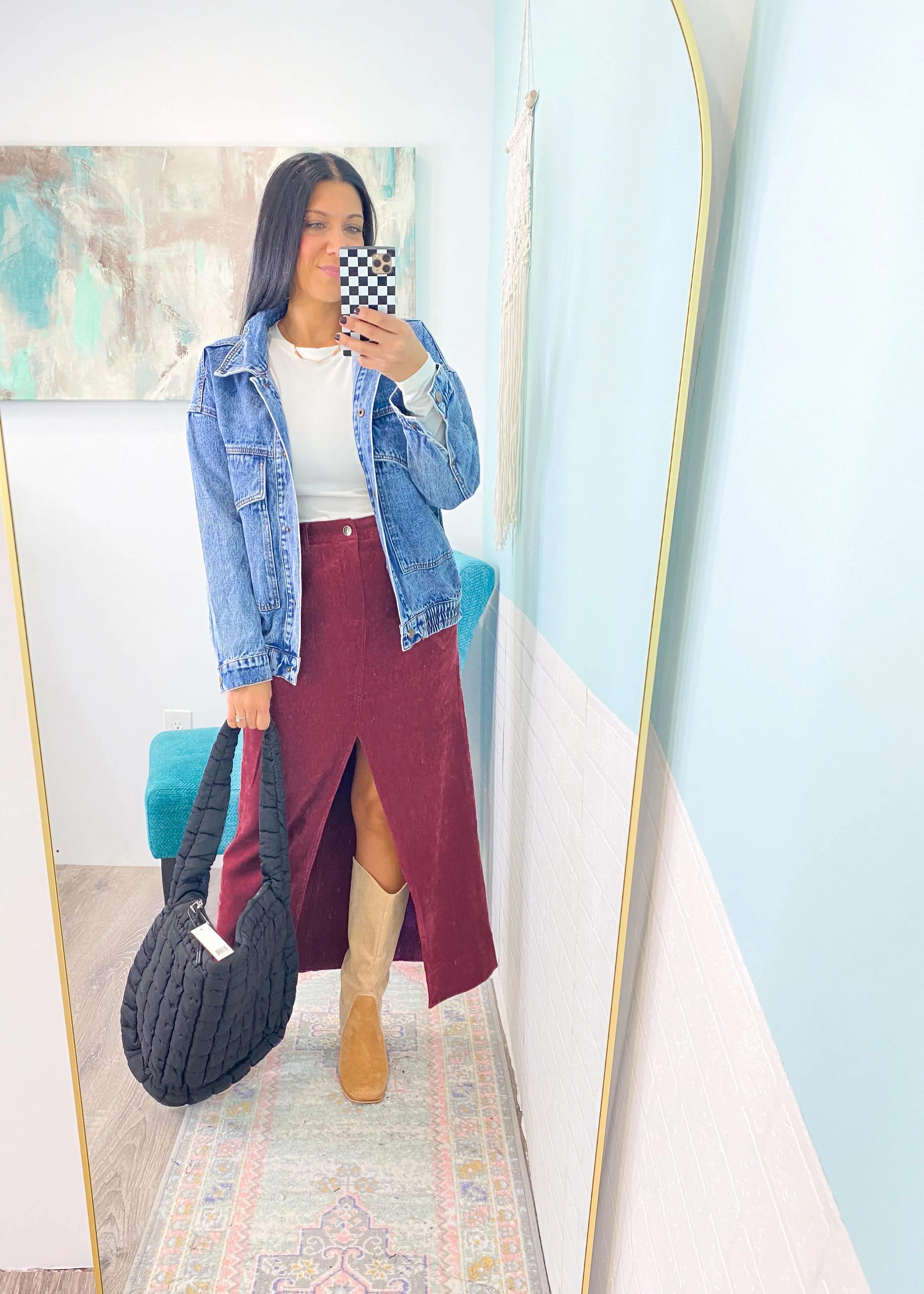 'Johnny' Medium Wash Bomber Style Jean Jacket