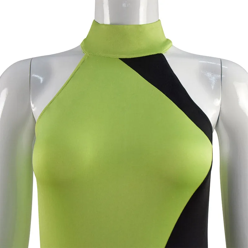 Kim Possible Cosplay Shego Swimwear Super Villain Green Black Bikini Swimsuit Swimwear Bathing Suit