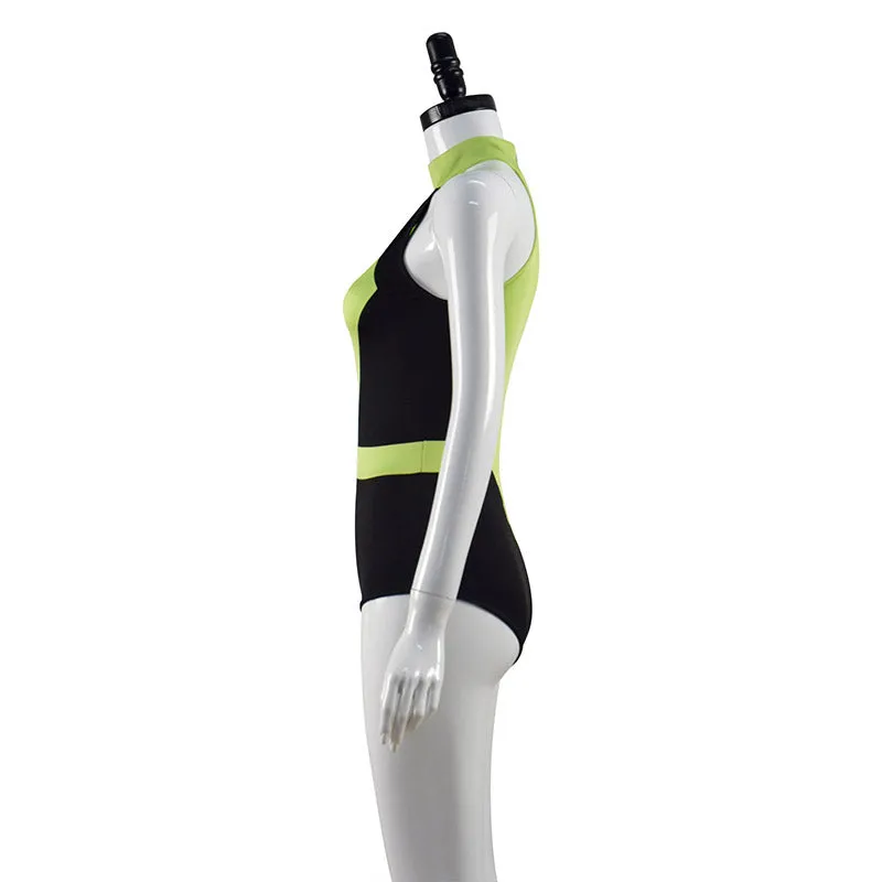 Kim Possible Cosplay Shego Swimwear Super Villain Green Black Bikini Swimsuit Swimwear Bathing Suit