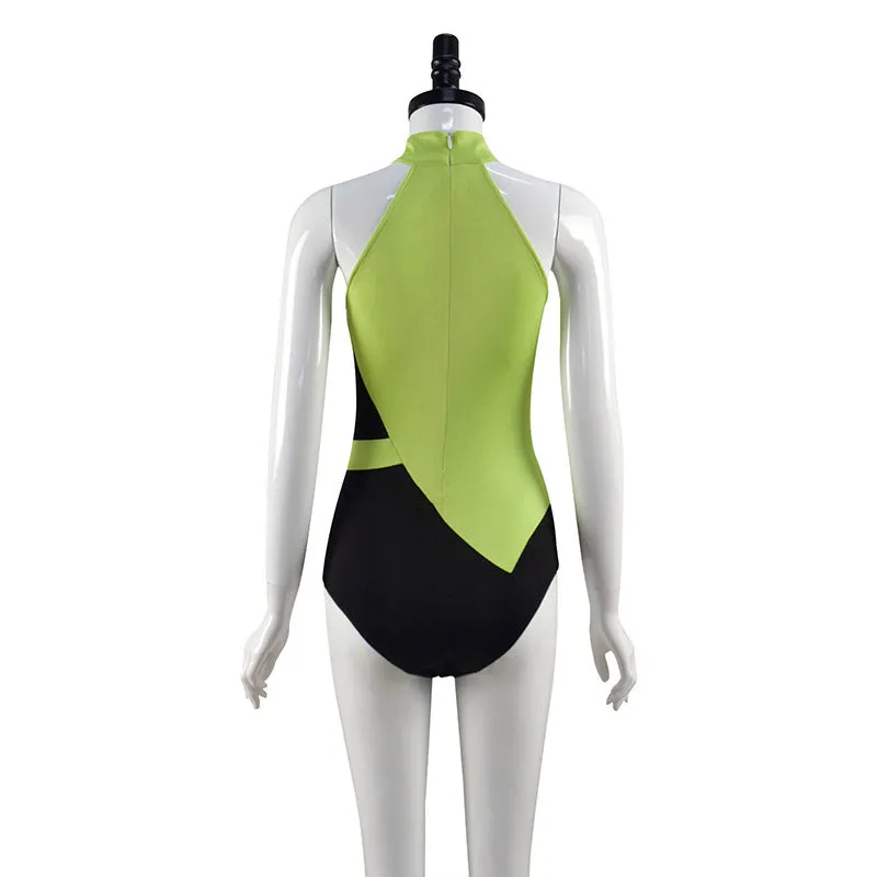 Kim Possible Cosplay Shego Swimwear Super Villain Green Black Bikini Swimsuit Swimwear Bathing Suit