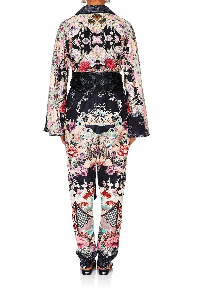 KIMONO SLEEVE JUMPSUIT W/PIPING NIGHTS WITH HER