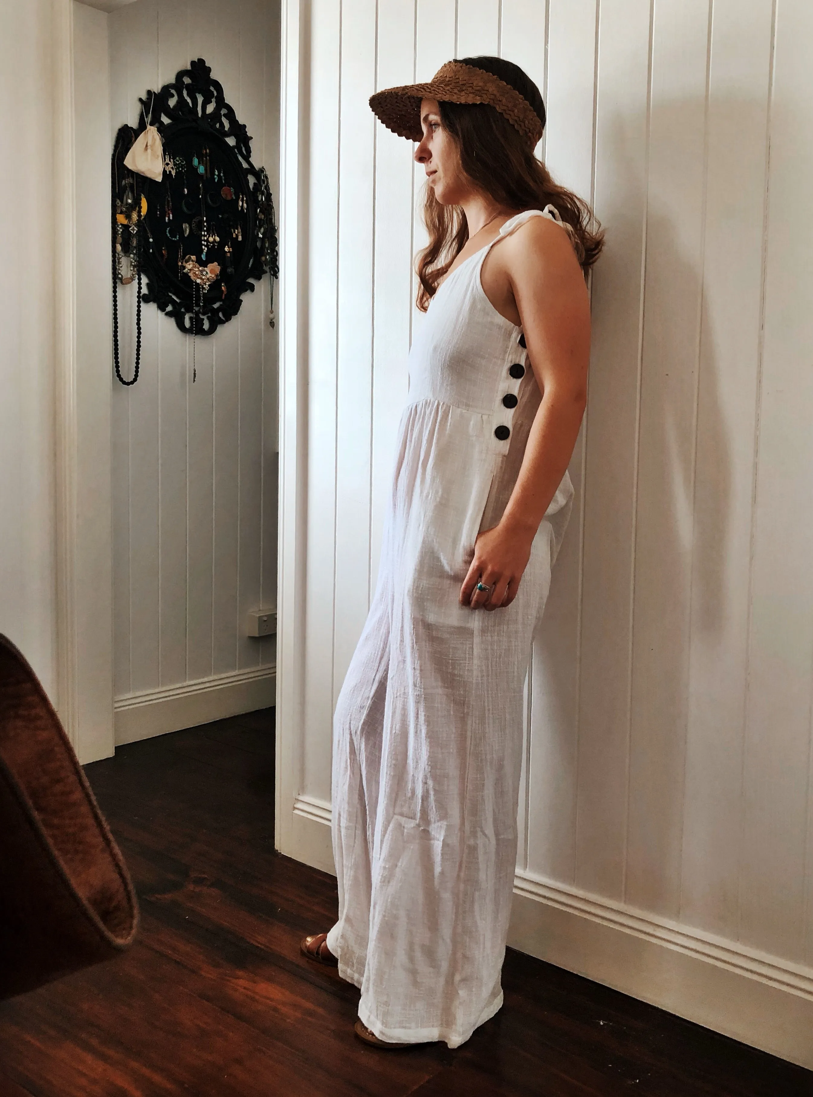 Kiri Jumpsuit - White Cotton Gauze