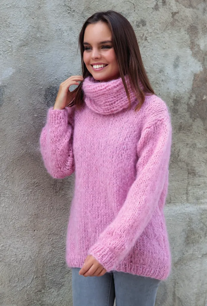 Knit Kit Mohair kuscheliger Pullover INGENUA Strickset zum Selberstricken mit Strickanleitung