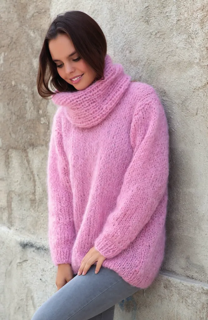 Knit Kit Mohair kuscheliger Pullover INGENUA Strickset zum Selberstricken mit Strickanleitung