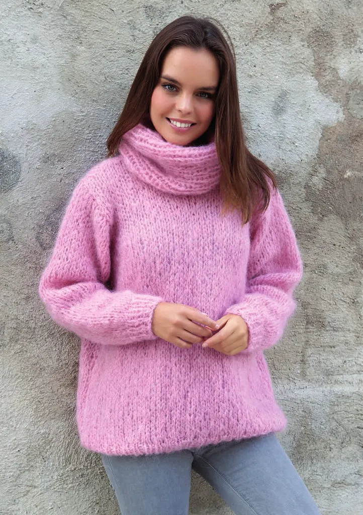 Knit Kit Mohair kuscheliger Pullover INGENUA Strickset zum Selberstricken mit Strickanleitung