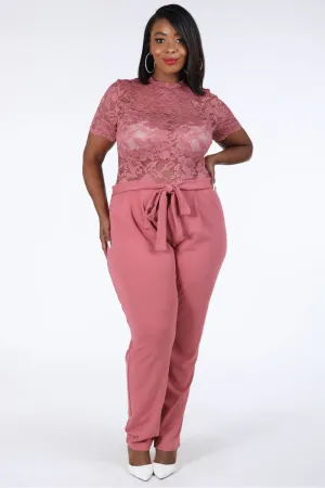Lace Contrast Jumpsuit