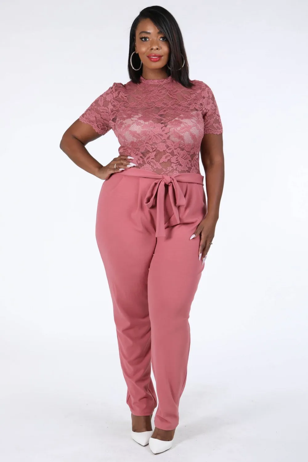 Lace Contrast Jumpsuit