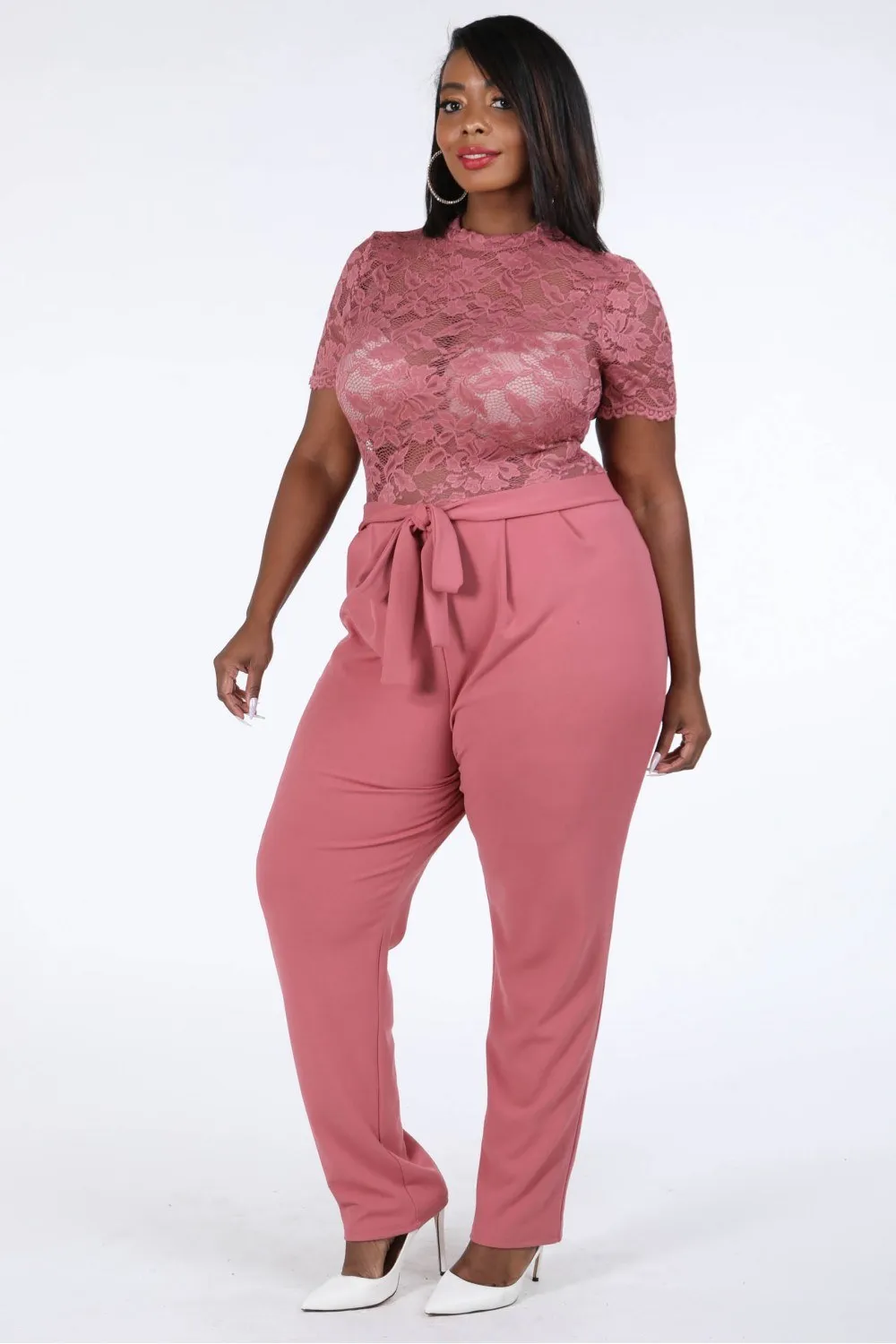 Lace Contrast Jumpsuit