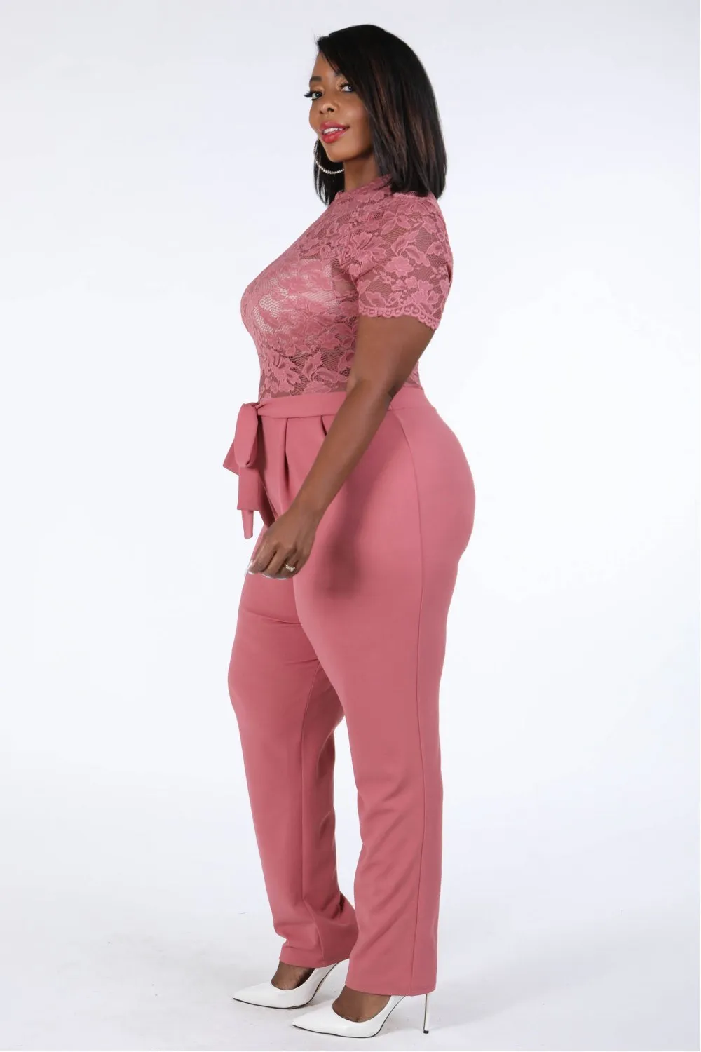 Lace Contrast Jumpsuit