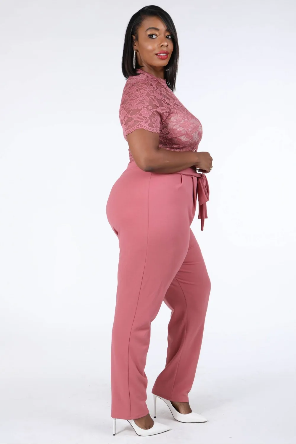 Lace Contrast Jumpsuit