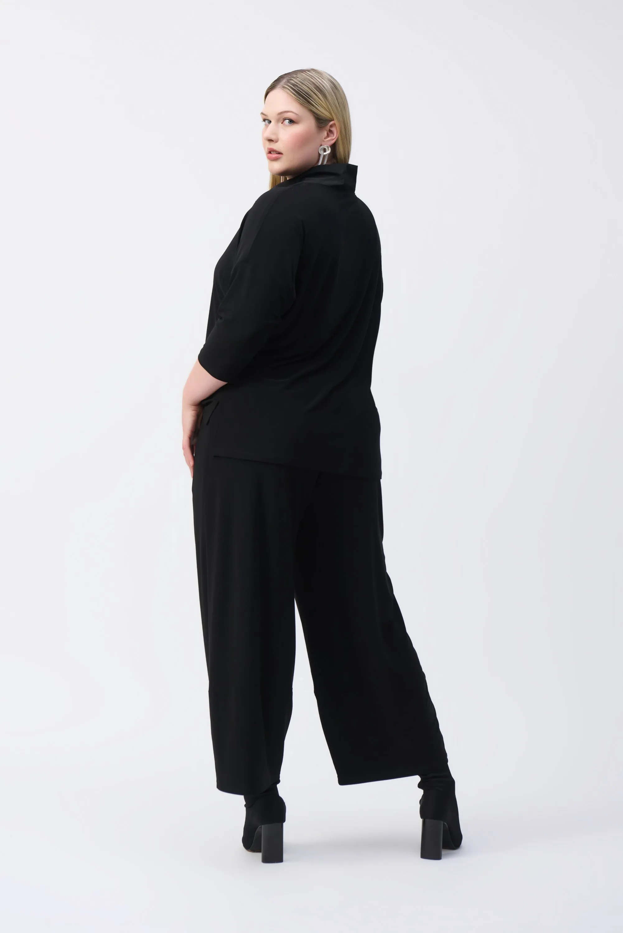 Lantern Cinch Neck Jumpsuit, Black