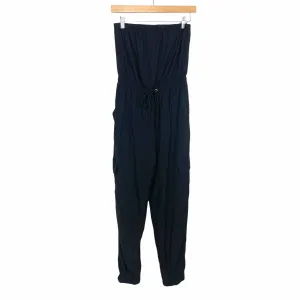 Le Lis Black Strapless Drawstring Waist Jumpsuit NWT- Size S