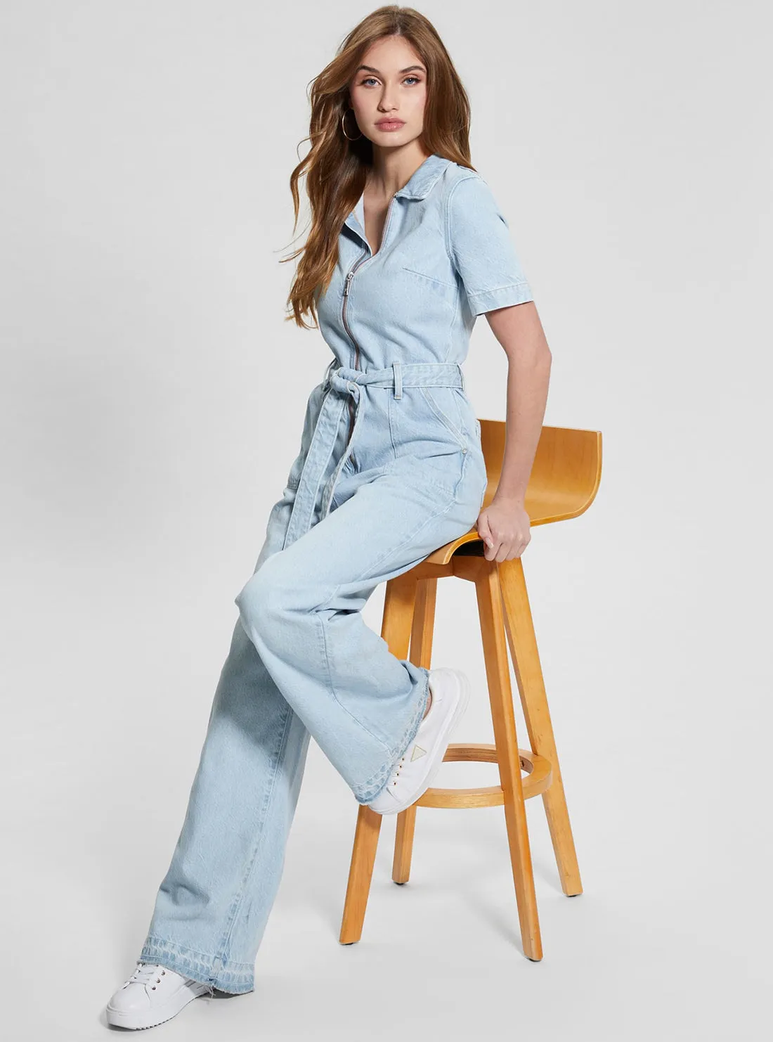 Light Wash Blue Denim Brenda Jumpsuit